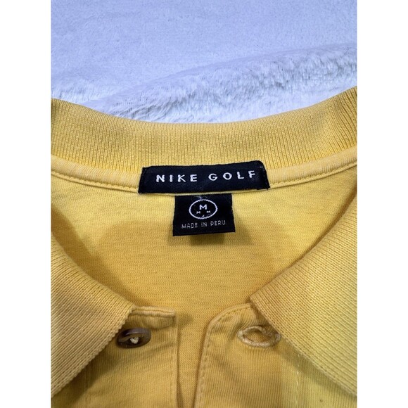 FABULOUS NIKE GOLF NIKE TOUR POLO SHIRT SIZE M Yellow GOLF SHIRT Blue Logo - Picture 4 of 8